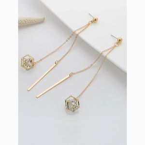 Crystal Pendant Tassel Bar Drop Statement Earrings
